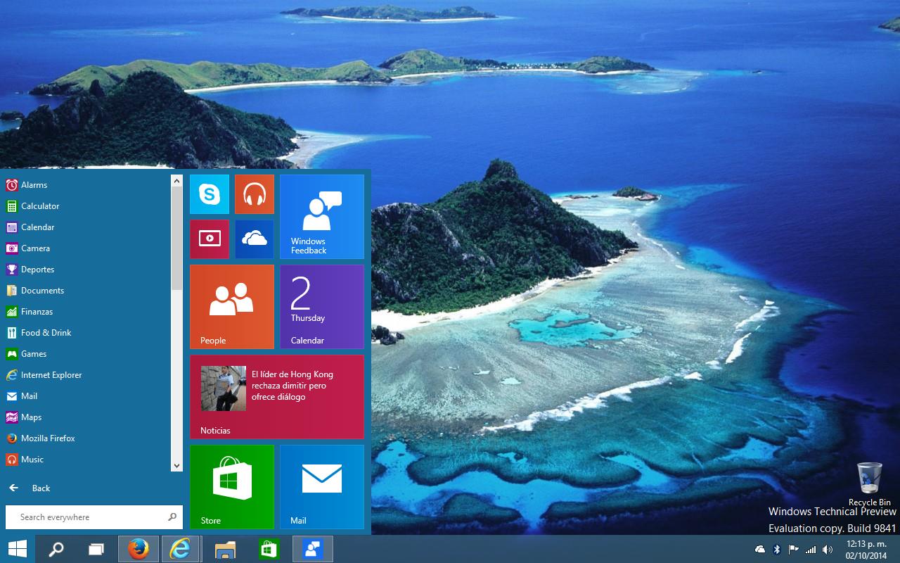 Windows 10 Technical Preview Start Menu 2